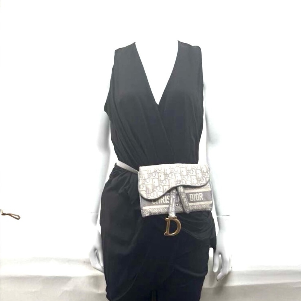 Women's Dior Saddle Grey Belt Bag